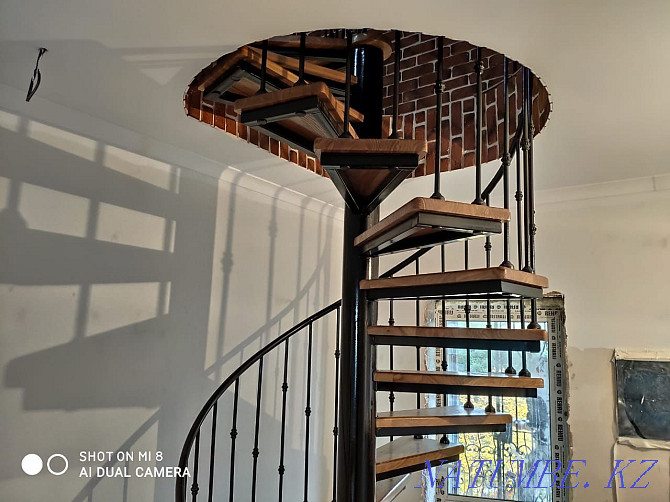 Staircase metal frame railing. Turnkey staircase. Canopy . gate . Almaty - photo 7