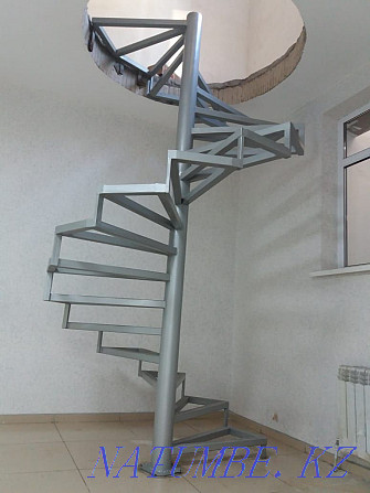 Staircase metal frame railing. Turnkey staircase. Canopy . gate . Almaty - photo 8