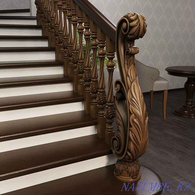Staircase metal frame railing. Turnkey staircase. Canopy . gate . Almaty - photo 3