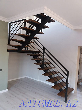 Staircase metal frame railing. Turnkey staircase. Canopy . gate . Almaty - photo 5