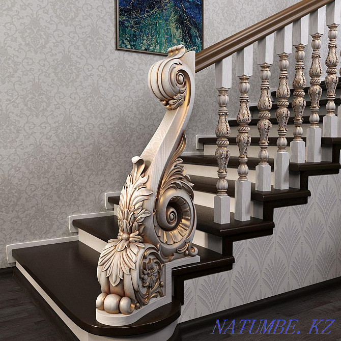 Staircase metal frame railing. Turnkey staircase. Canopy . gate . Almaty - photo 2