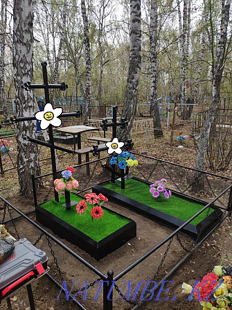 Оградки, кресты, надгробия, скамейки, столы на кладбище Петропавловск - изображение 1