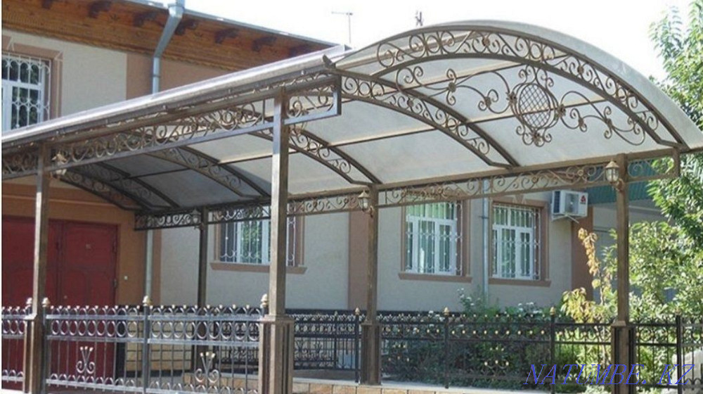 Навесы , автонавесы , козырек , козырки , перилы , вороты , поликорбон Атырау - изображение 2