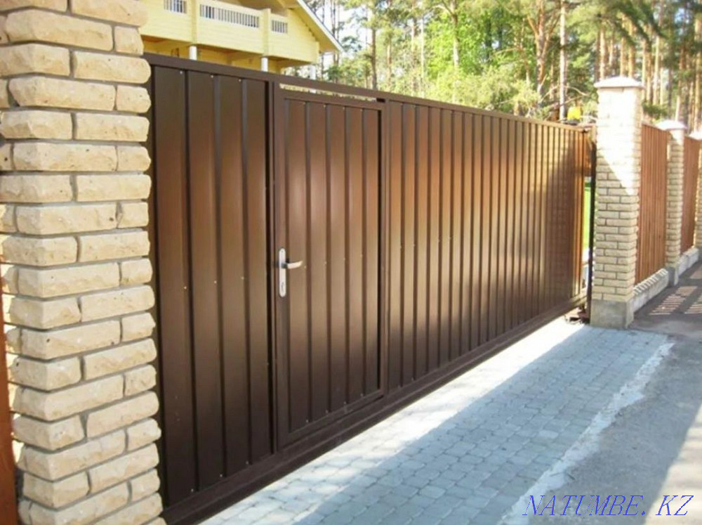 Ворота на заказ. Варота. ?а?па. Навес. Перила В рассрочку или в кредит Отеген батыра - изображение 1