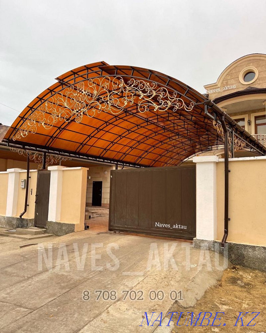 Навес сварка ворота решетки перила лестницы козырек узор тапчаны есік Актау - изображение 2