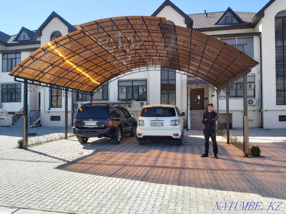 Навес сварка ворота решетки перила лестницы козырек узор тапчаны есік Актау - изображение 8