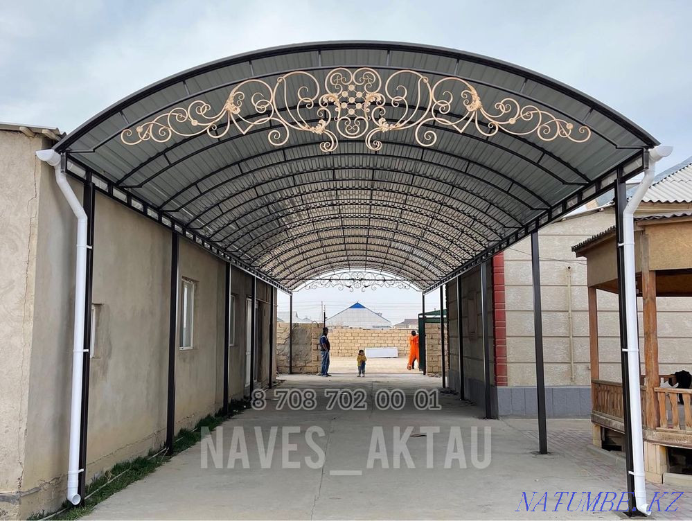 Навес сварка ворота решетки перила лестницы козырек узор тапчаны есік Актау - изображение 1