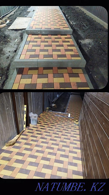 Укладка брюсчатки установка бордюров Алматы - изображение 7
