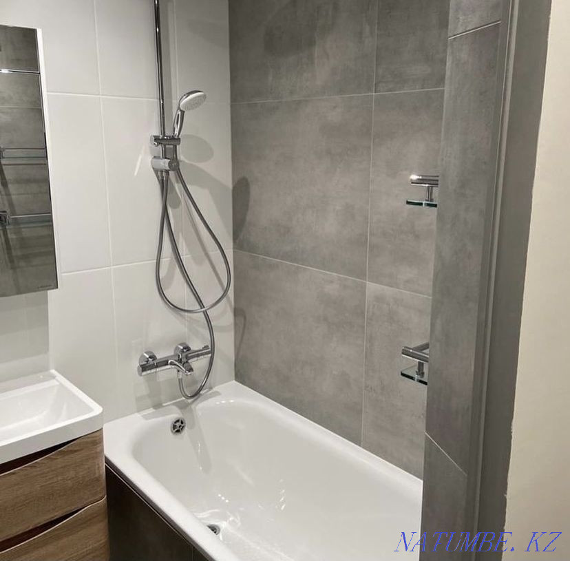 Кафельщик, укладка кафеля, керамогранита,мозаики,ванны под ключ, гкл Алматы - изображение 1