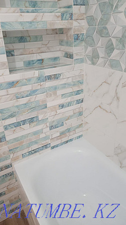 Turnkey bathroom. Tile Porcelain tile. Astana - photo 7