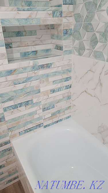 Turnkey bathroom. Tile Porcelain tile. Astana - photo 7
