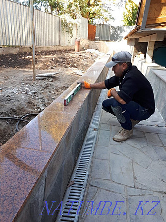 Reliable team. Paving slab. Installation of granite, travertine. Almaty - photo 6