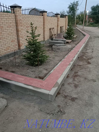 Laying paving stones, installation of road curbs, pavement pareblikov Temirtau - photo 5