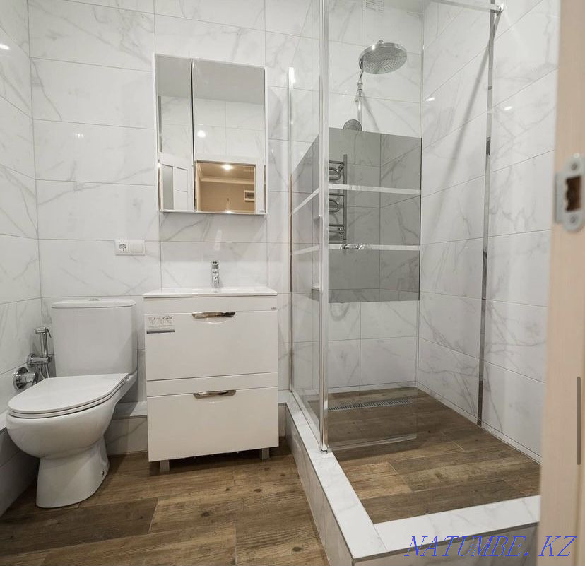 Плитка төсеу, плитка төсеу, фарфор плиткалары, құю паллеттері, кілтке арналған ванналар  Алматы - изображение 3