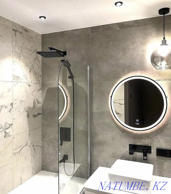 Плитка төсеу, плитка төсеу, фарфор плиткалары, құю паллеттері, кілтке арналған ванналар  Алматы - изображение 2