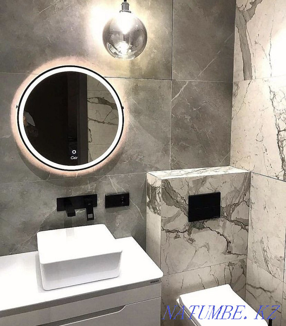 Плитка төсеу, плитка төсеу, фарфор плиткалары, құю паллеттері, кілтке арналған ванналар  Алматы - изображение 1