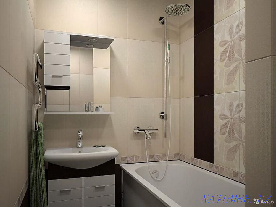 Tiling, tiler, tiler, Apron, bathrooms, sanitary units. Kokshetau - photo 3