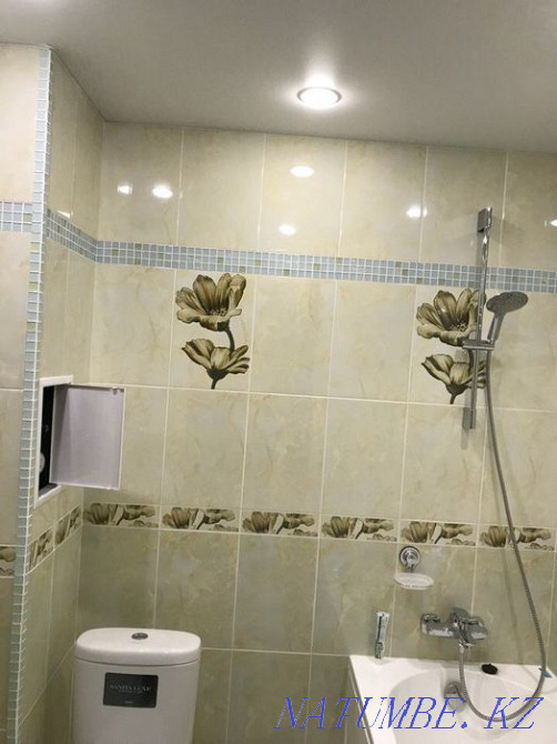 Tiled work, toilet turnkey bath, porcelain tile Ust-Kamenogorsk - photo 2