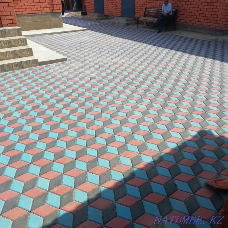 Укладка брусчатки тротуарной плитки Актобе - изображение 2