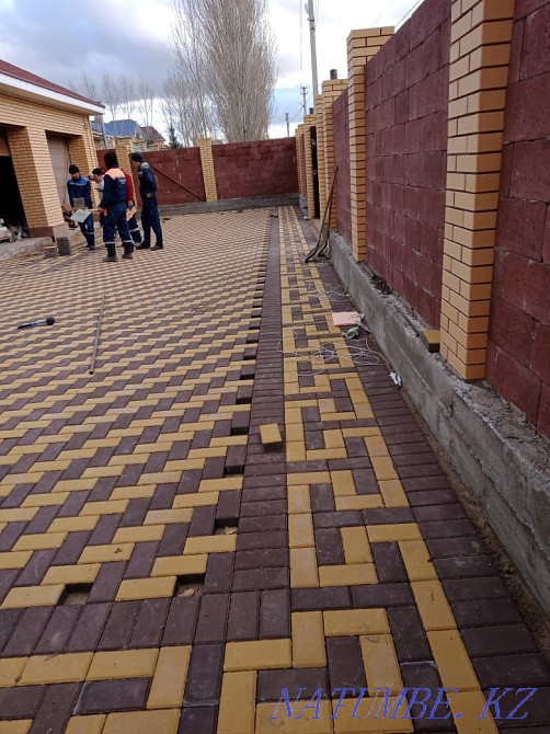 Укладка брусчатки тротуарной плитки Актобе - изображение 8