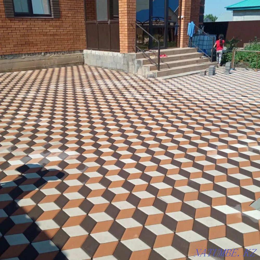 Укладка брусчатки тротуарной плитки Актобе - изображение 1