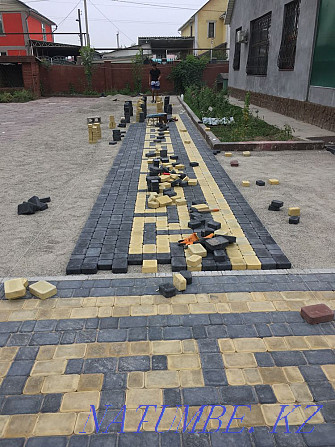 Laying pavement tiles curbs Almaty - photo 6