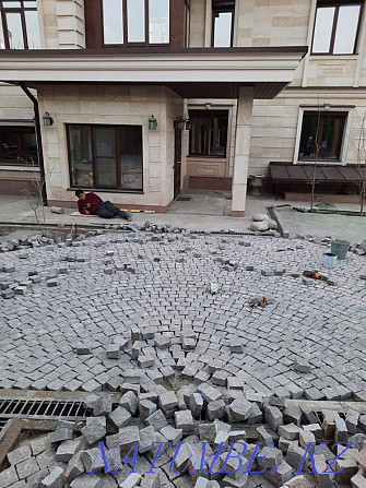 Laying pavement tiles curbs Almaty - photo 4