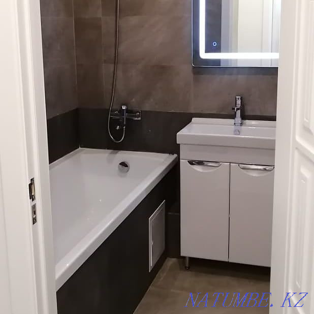 Laying tiles from 3500 tons, wallpaper, water-based painting Astana - photo 2