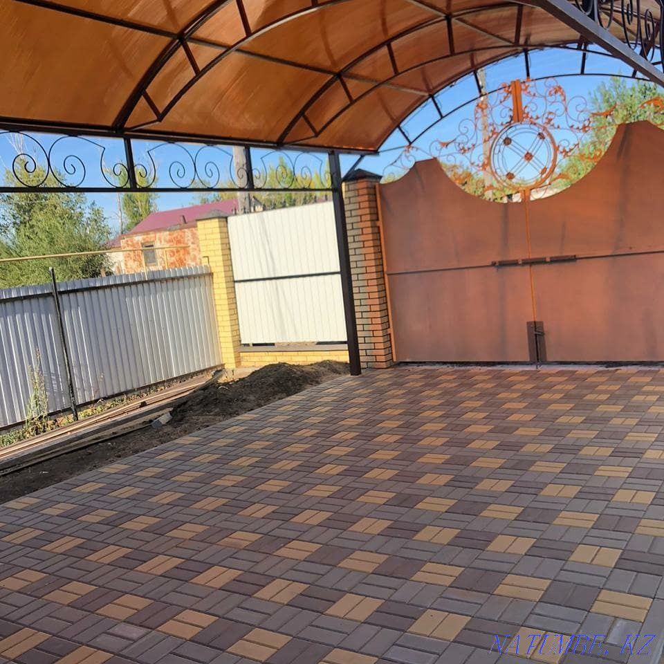 Laying paving stones borders curbs slabs with high quality Oral - photo 6