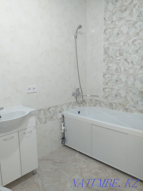Laying tiles, porcelain tiles, turnkey bathroom, bathroom. Kokshetau - photo 5