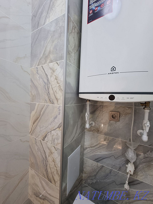 Laying tiles, porcelain tiles, turnkey bathroom, bathroom. Kokshetau - photo 4