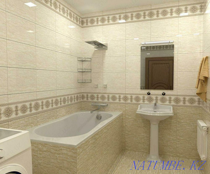 tile laying, tiles, tiler, bathtub installation Karagandy - photo 1
