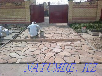 Laying paving stones, limestone, curbs. Kokshetau - photo 3