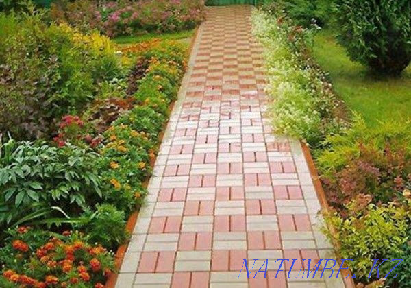 Laying paving stones, limestone, curbs. Kokshetau - photo 7