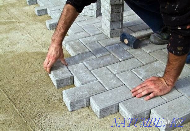 Laying paving stones, limestone, curbs. Kokshetau - photo 5