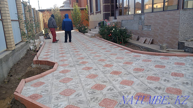 Laying paving stones (paving slabs), installing curbs Aqtobe - photo 4