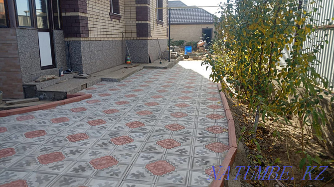 Laying paving stones (paving slabs), installing curbs Aqtobe - photo 5