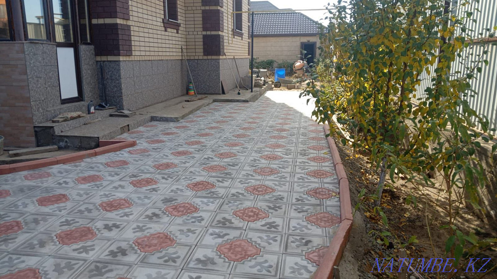 Laying paving stones (paving slabs), installing curbs Aqtobe - photo 5