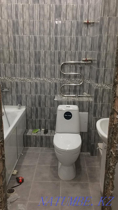 Laying tiles, turnkey sanitary units, high quality! Astana - photo 3