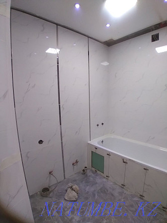 Laying mosaic tiles, large-format keromo granite, plumbing ,,, Almaty - photo 3