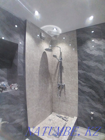 Laying mosaic tiles, large-format keromo granite, plumbing ,,, Almaty - photo 6