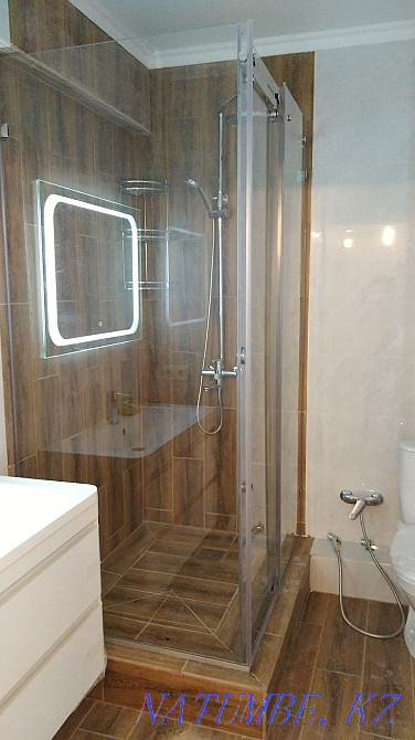 Laying mosaic tiles, large-format keromo granite, plumbing ,,, Almaty - photo 1