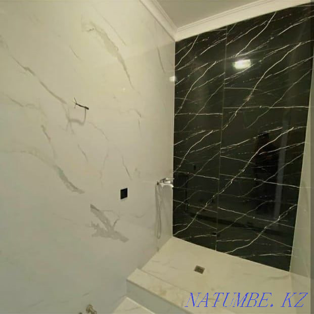 Tiler, Tile, Porcelain stoneware 45 degrees, plumbing, installation, toilet bowl, Almaty - photo 1