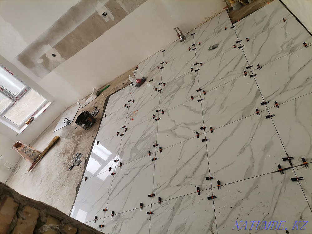 Tiler. Laying tiles. Full construction. Porcelain stoneware Shymkent - photo 5