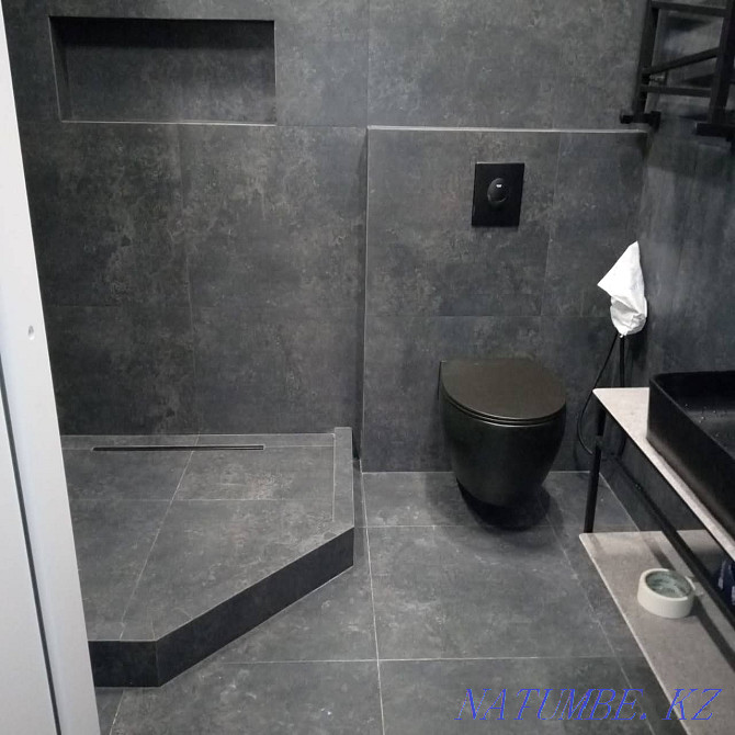 Tiler, tiling bath, bathroom, floor, wall plasterer, plumber Almaty - photo 6
