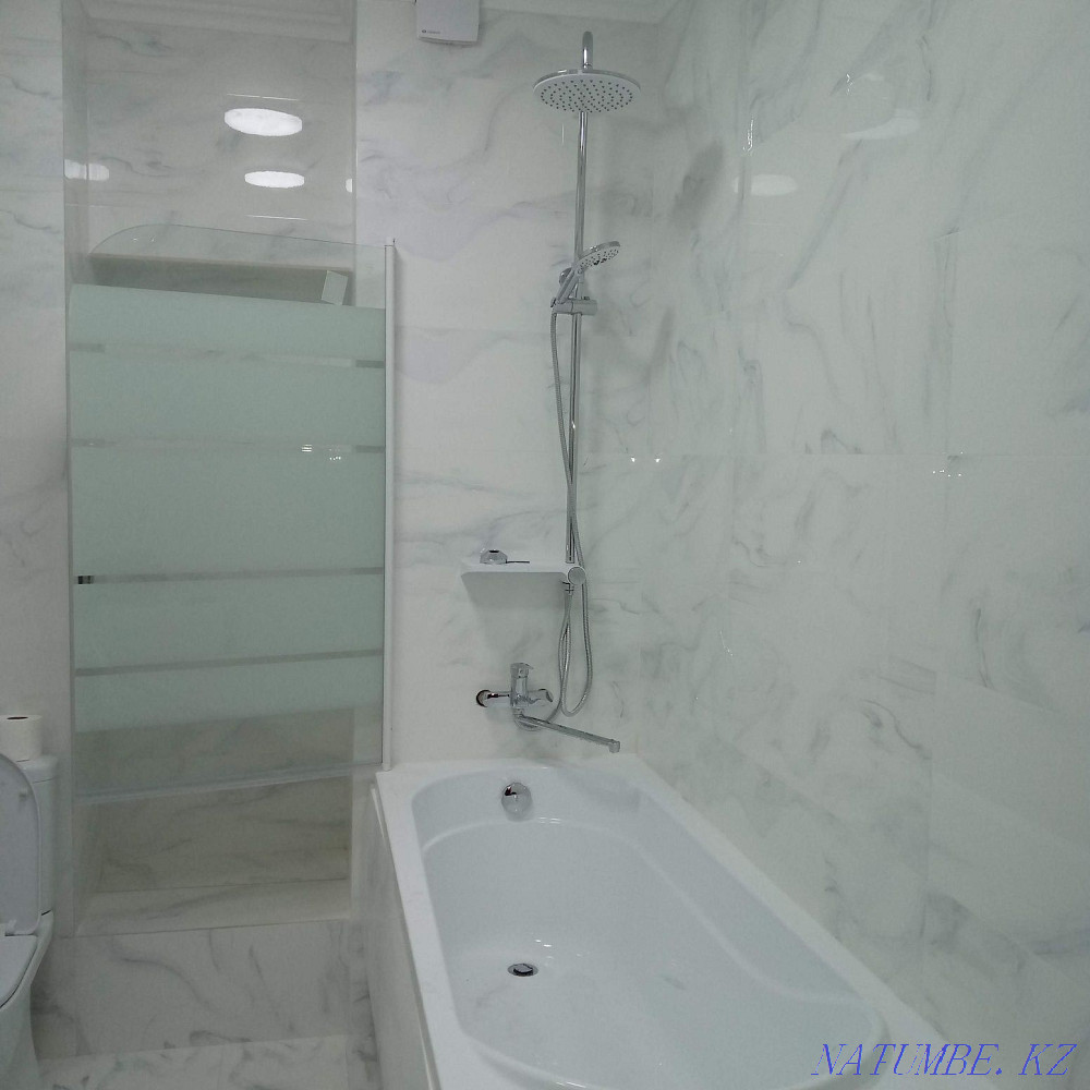 Кафельщик,укладка плитки ванна,санузел,пол,стена штукатурщик,сантехник Алматы - изображение 5
