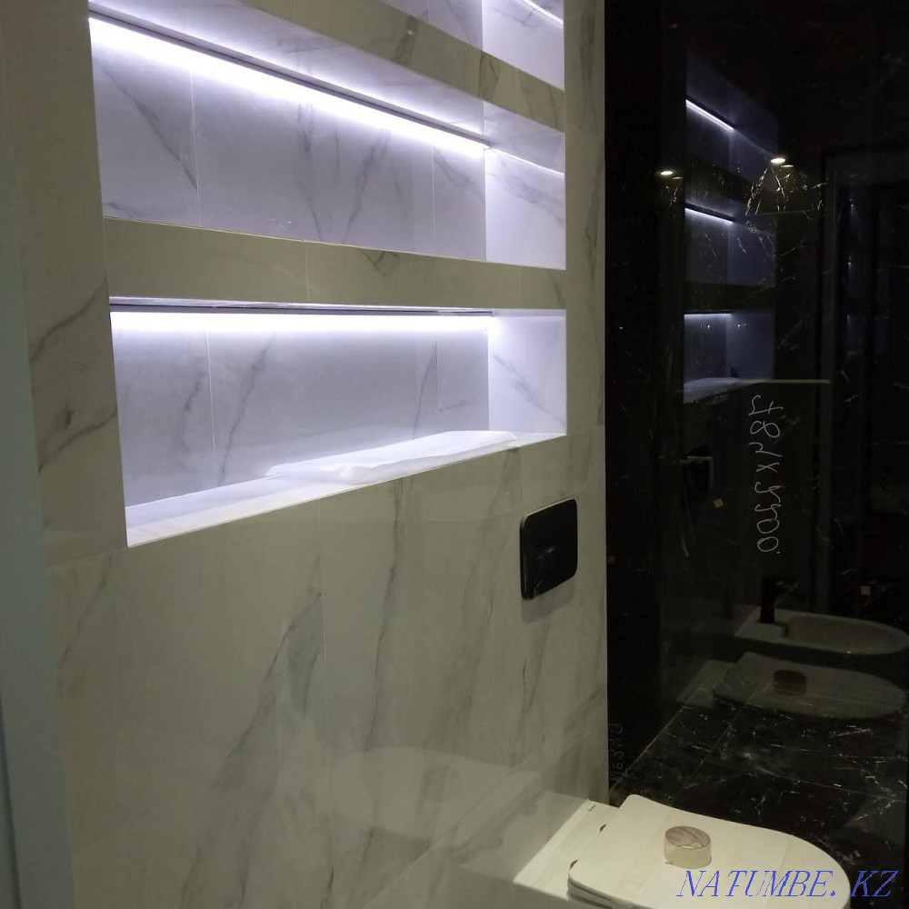 Кафельщик,укладка плитки ванна,санузел,пол,стена штукатурщик,сантехник Алматы - изображение 2