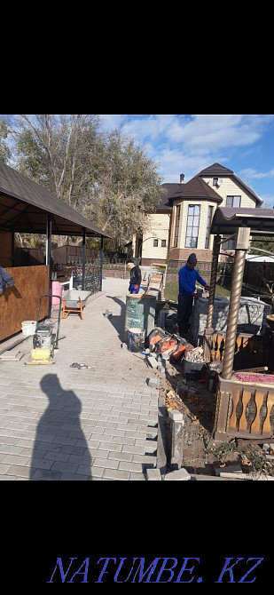 Laying paving stones, installation of borders, curbs. Oral - photo 7