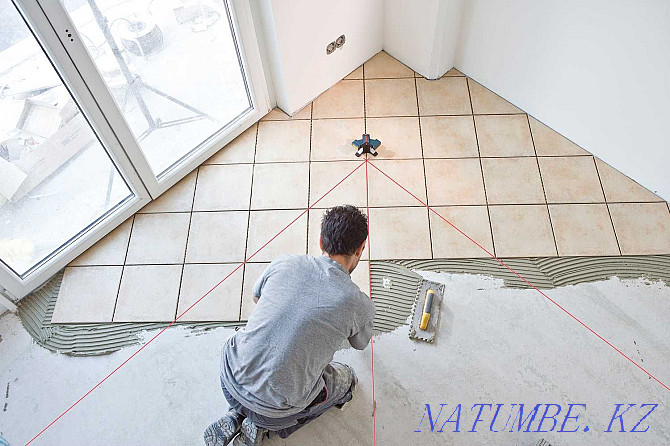 Laying of a tile, a tile, porcelain tile. Repair of premises. Almaty - photo 1