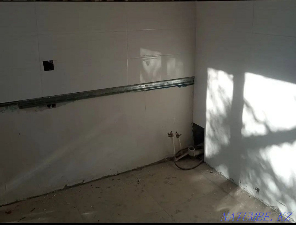 Ванна дәретханасы, ас үй алжапқышы плиткаларын төсеу.  Павлодар  - изображение 3